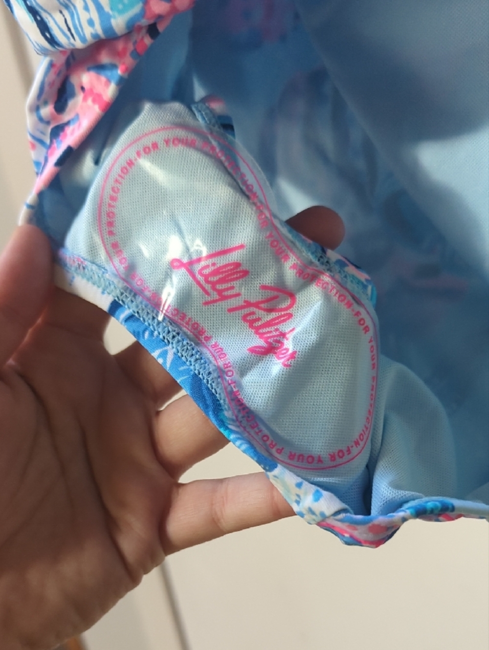 Lilly Pulitzer Blue One-Piece Swimsuit with Pink & Navy Sea Life Print - Picture 2 of 5